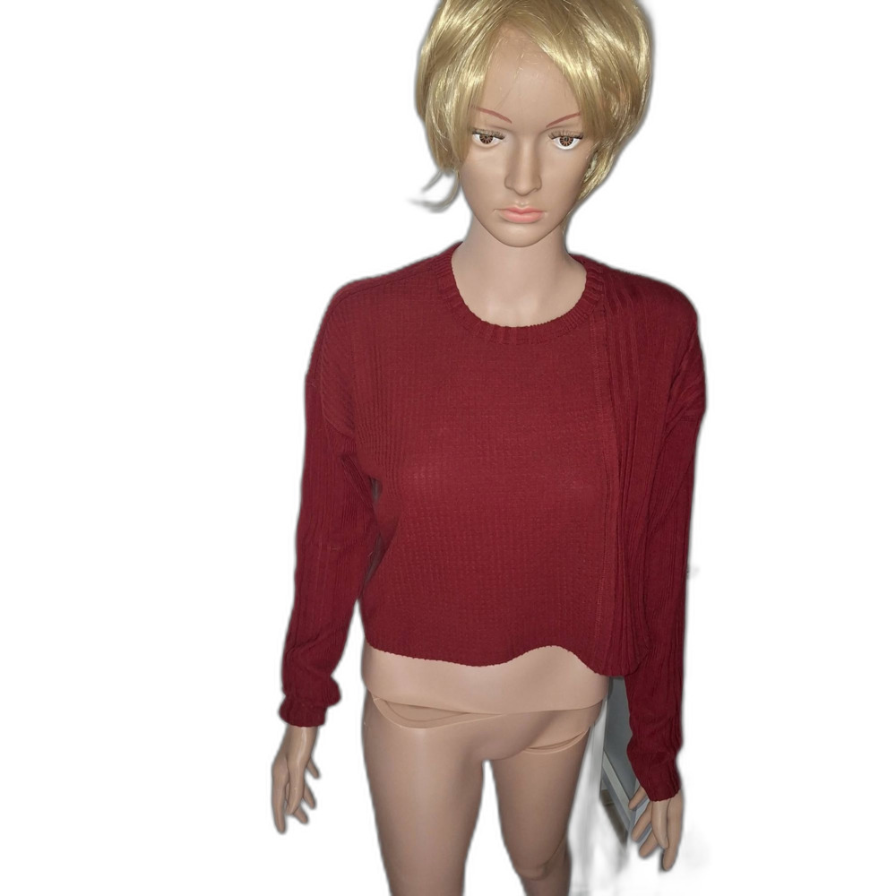 New Gorgeous wine cropped sweater end of summer to fall FABULOUS & Flirty Small